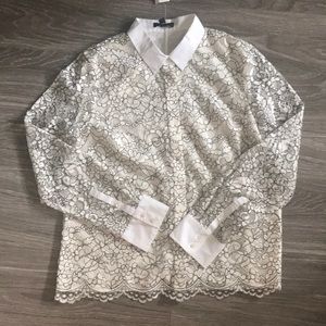 Jcrew edged lace blouse
